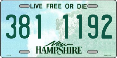 NH license plate 3811192