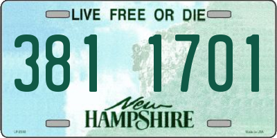 NH license plate 3811701