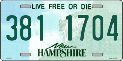 NH license plate 3811704