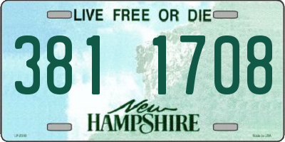 NH license plate 3811708