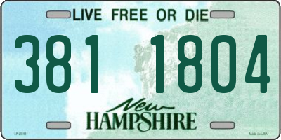 NH license plate 3811804