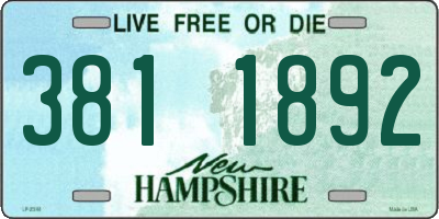 NH license plate 3811892