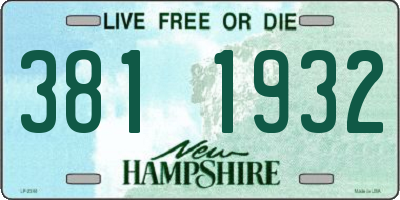NH license plate 3811932