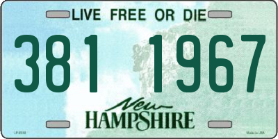 NH license plate 3811967
