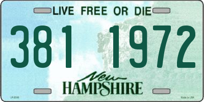 NH license plate 3811972