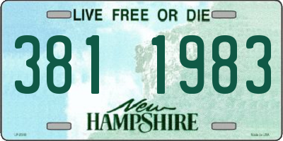 NH license plate 3811983