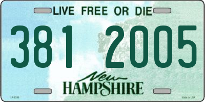 NH license plate 3812005