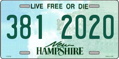 NH license plate 3812020
