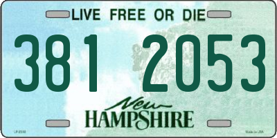 NH license plate 3812053