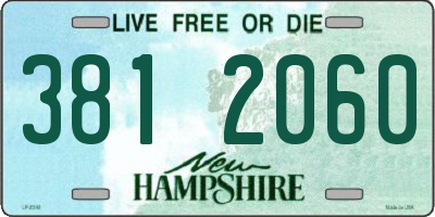 NH license plate 3812060