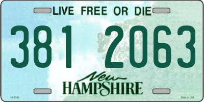 NH license plate 3812063