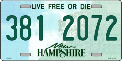NH license plate 3812072