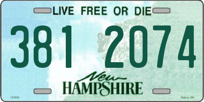 NH license plate 3812074