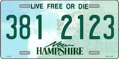 NH license plate 3812123