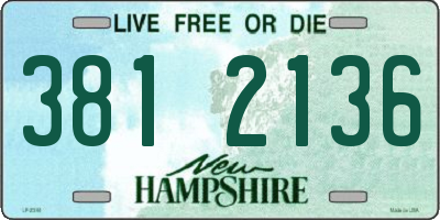NH license plate 3812136