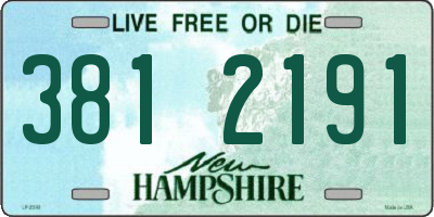 NH license plate 3812191