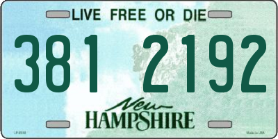 NH license plate 3812192
