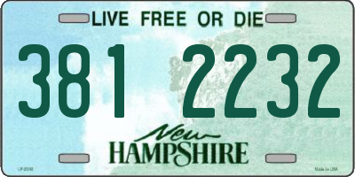 NH license plate 3812232