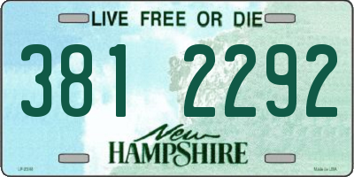 NH license plate 3812292