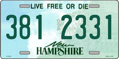 NH license plate 3812331