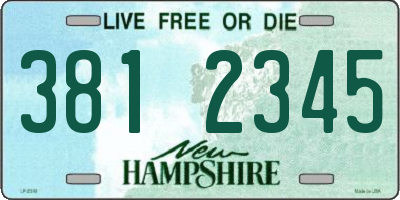 NH license plate 3812345