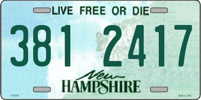 NH license plate 3812417