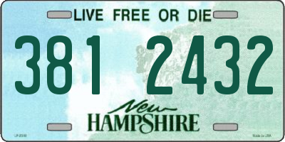 NH license plate 3812432