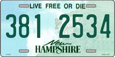 NH license plate 3812534