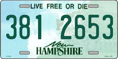 NH license plate 3812653