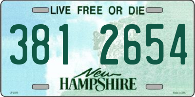 NH license plate 3812654