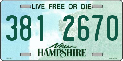 NH license plate 3812670