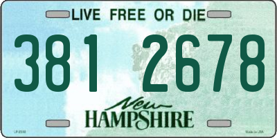 NH license plate 3812678