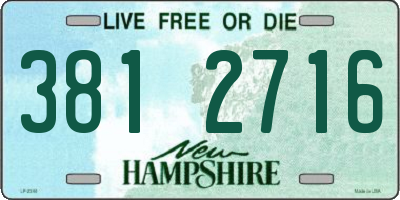 NH license plate 3812716
