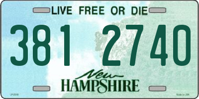 NH license plate 3812740