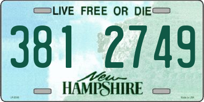 NH license plate 3812749