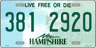 NH license plate 3812920