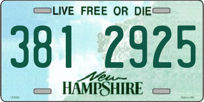 NH license plate 3812925