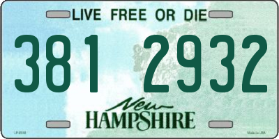 NH license plate 3812932