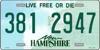 NH license plate 3812947