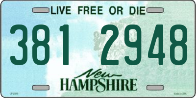 NH license plate 3812948