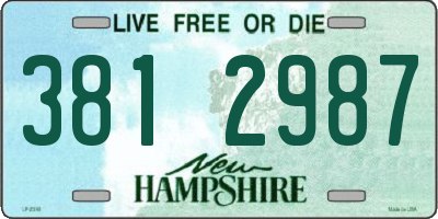 NH license plate 3812987