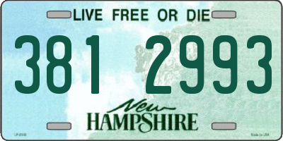 NH license plate 3812993