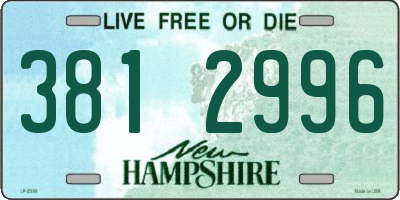 NH license plate 3812996