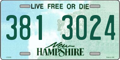 NH license plate 3813024