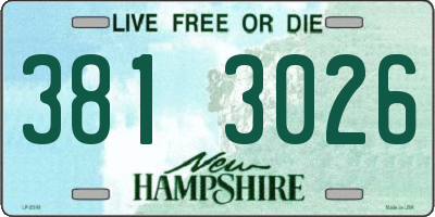 NH license plate 3813026