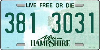 NH license plate 3813031