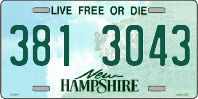 NH license plate 3813043