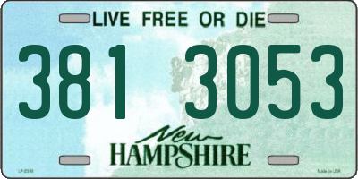 NH license plate 3813053