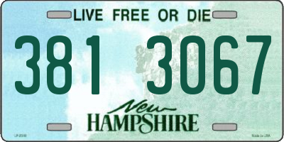 NH license plate 3813067