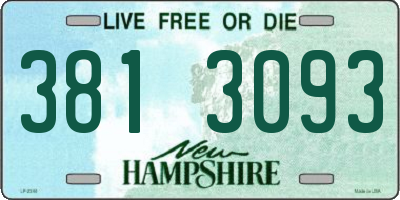 NH license plate 3813093